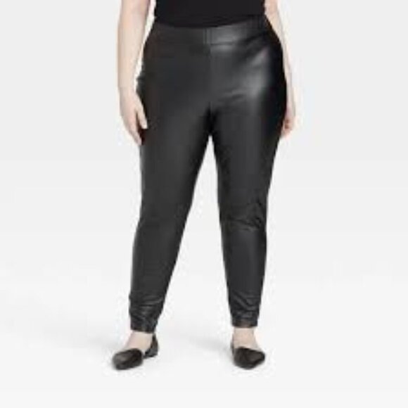 Women's New With Tags Ava & Viv Faux Leather Leggings - Picture 1 of 5